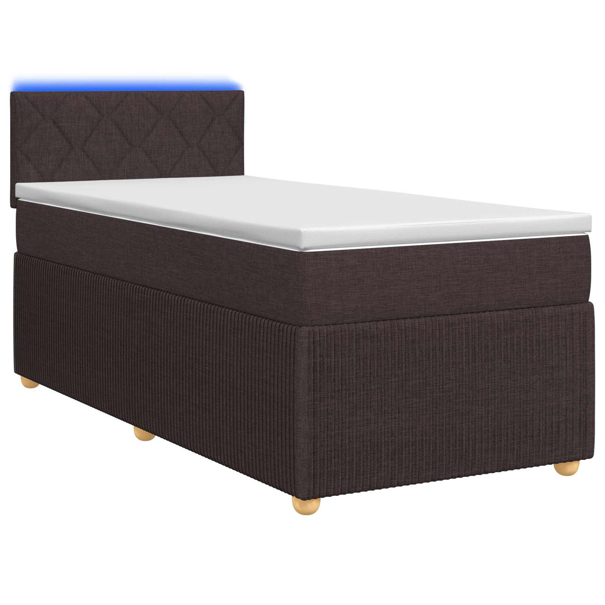Boxspringbed met matras Donkerbruin 90 x 190 cm Stof is nu te koop bij PeponiXL, paradijselijk wonen!