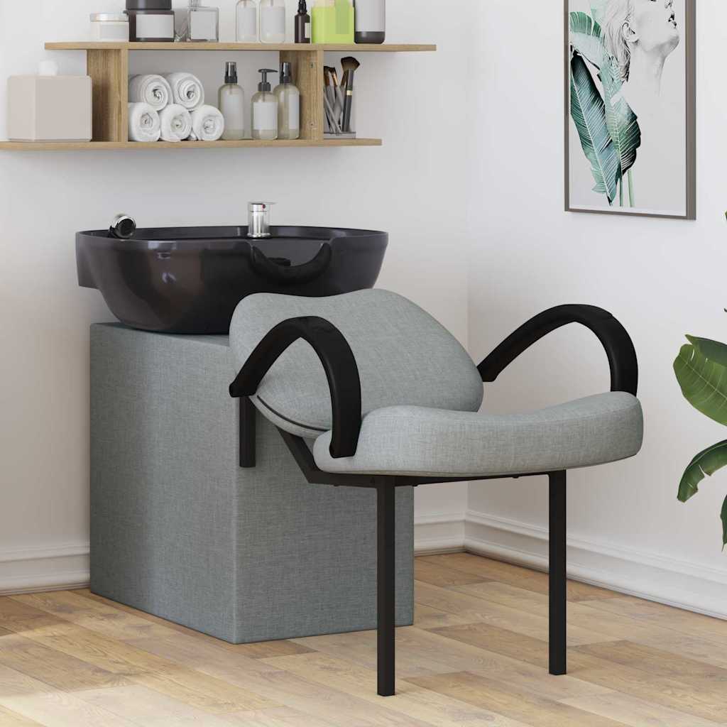 Shampoo Stoel Lichtgrijs en zwart 136 x 60 x 92 cm Stof is nu te koop bij PeponiXL, paradijselijk wonen!