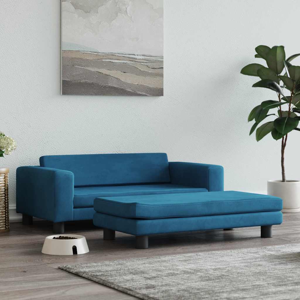 Hondenmand met verlengstuk 100x50x30 cm fluweel blauw is nu te koop bij PeponiXL, paradijselijk wonen!