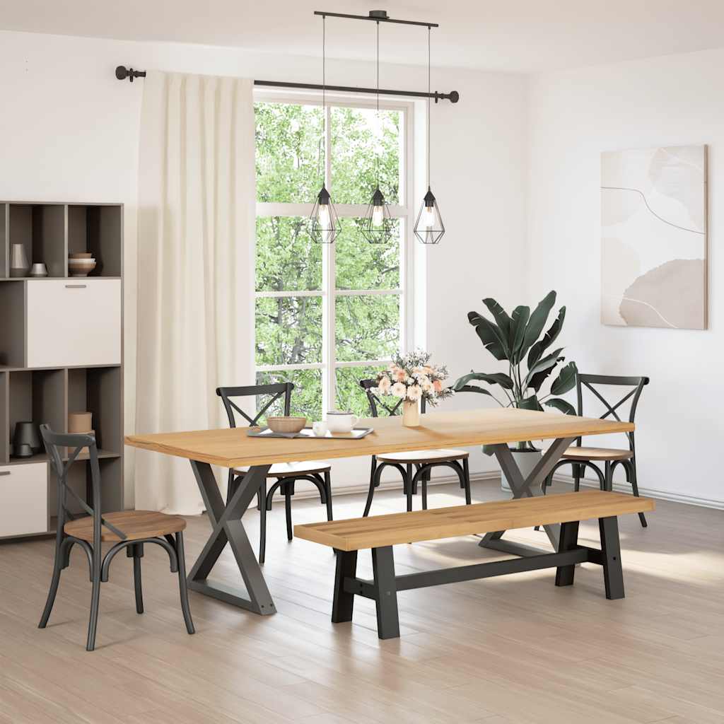 Eetbank NOAIN A-vormige poten 180x40x45 cm massief hout is nu te koop bij PeponiXL, paradijselijk wonen!
