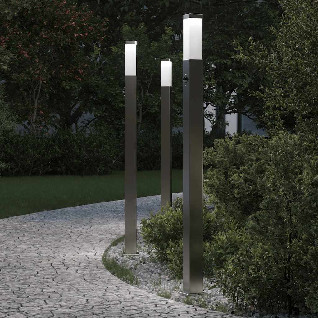 Bolderverlichting met sensor 3 stuks 110 cm RVS IP44 is nu te koop bij PeponiXL, paradijselijk wonen!