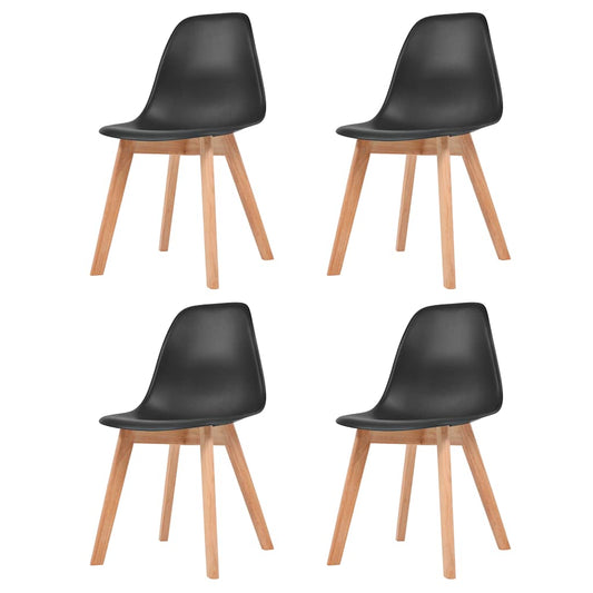 Eetkamerstoelen 4 st kunststof zwart is nu te koop bij PeponiXL, paradijselijk wonen!