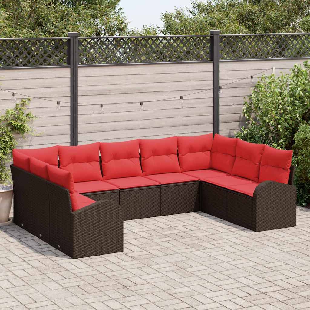 Bankstel met kussen Bruin Poly Rattan is nu te koop bij PeponiXL, paradijselijk wonen!