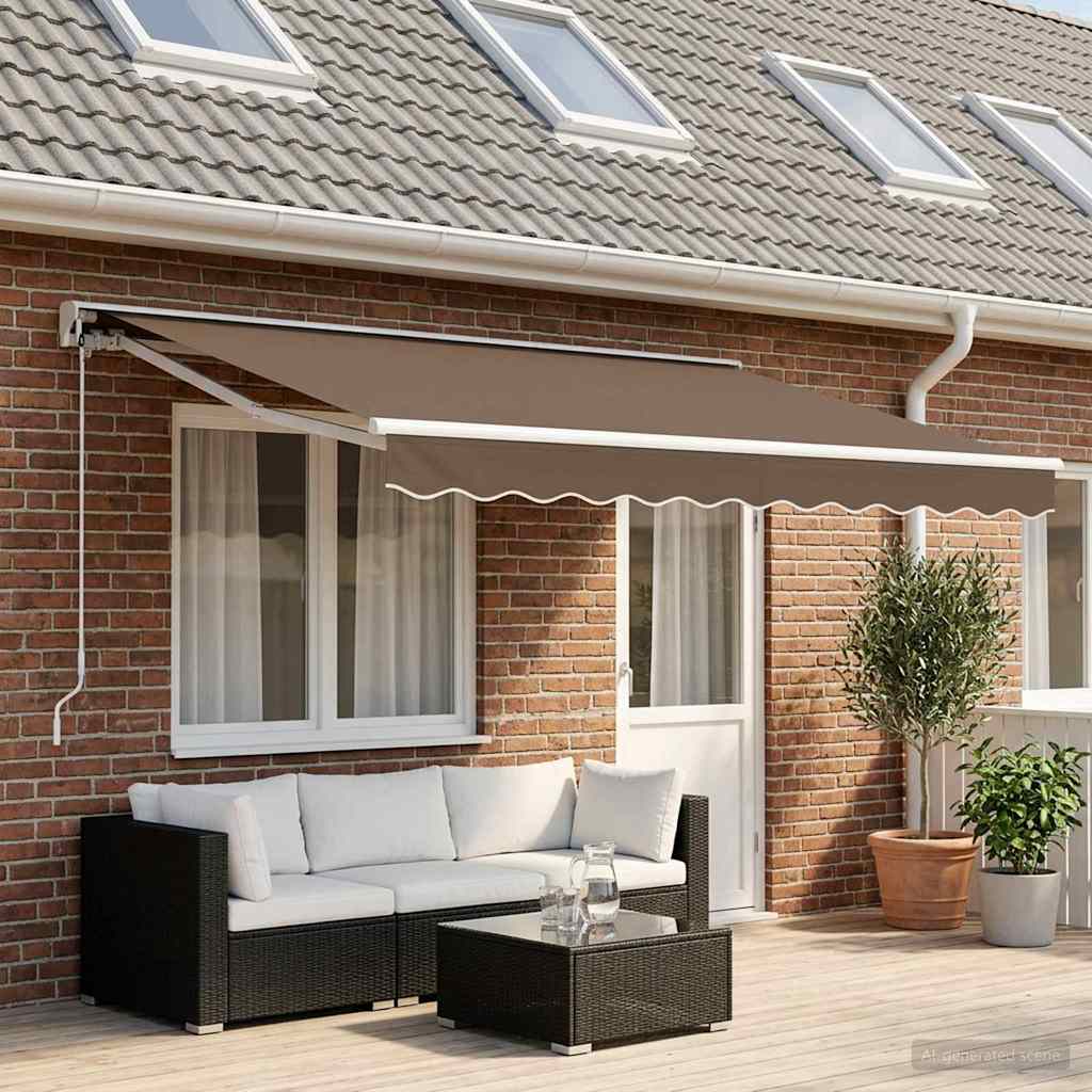 Elektrisch Uittrekbaar Zonnescherm Taupe 4 x 2 m is nu te koop bij PeponiXL, paradijselijk wonen!