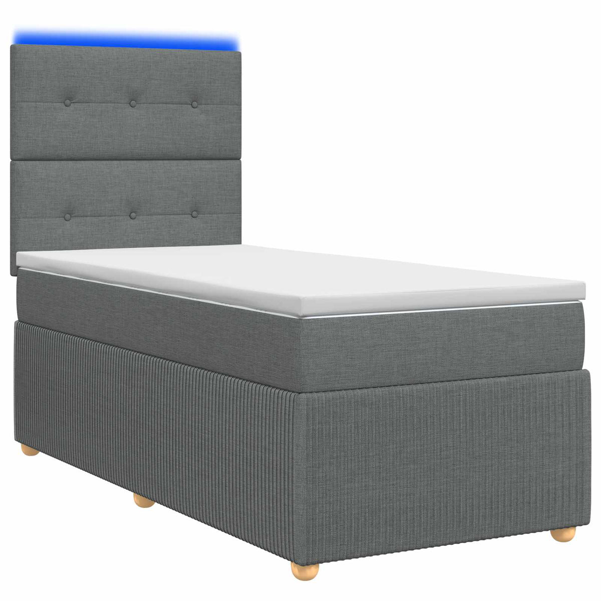 LED Boxspring Bed met Matras Donkergrijs 80 x 200 cm Stof is nu te koop bij PeponiXL, paradijselijk wonen!
