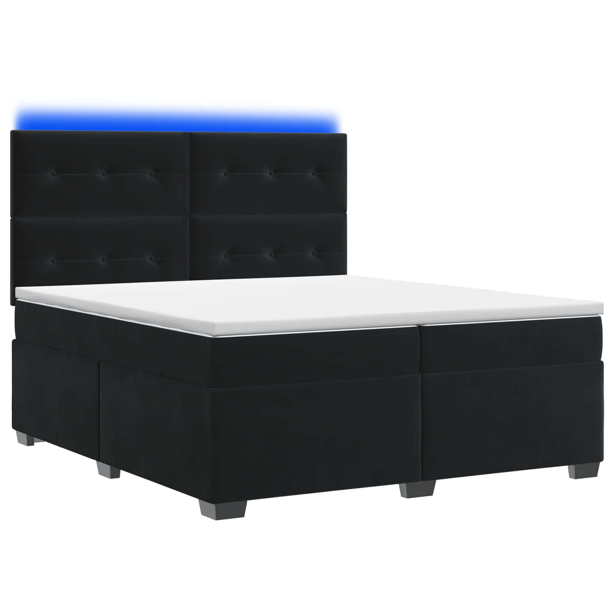 Boxspringbed met matras Zwart 200 x 200 cm Fluweel is nu te koop bij PeponiXL, paradijselijk wonen!