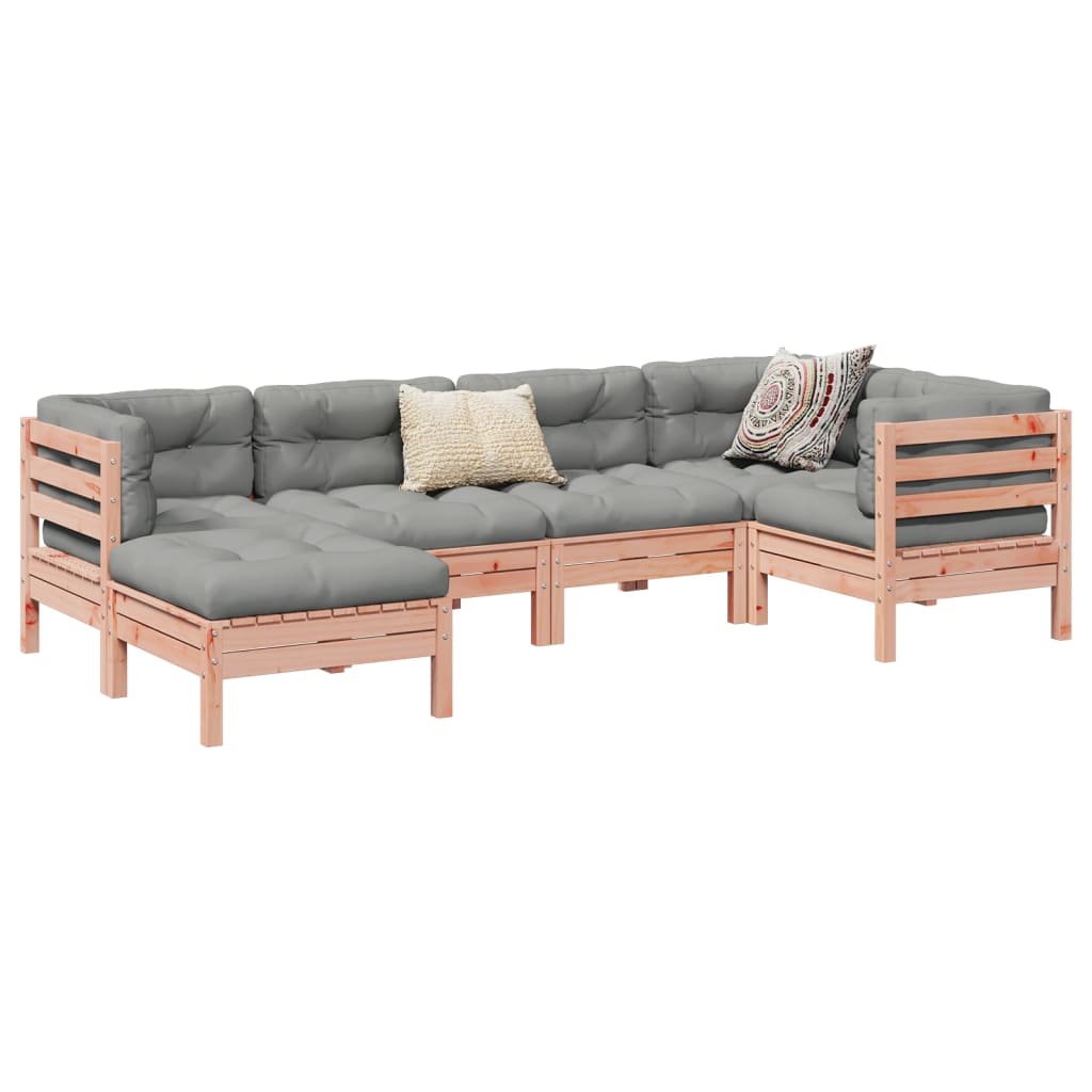 6-delige Loungeset met kussens massief douglas vurenhout is nu te koop bij PeponiXL, paradijselijk wonen!