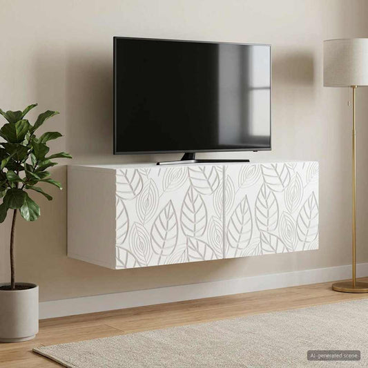 Wandbeugel TV-kast 59,5 x 31 cm Wit Bewerkt hout Wandgemonteerd is nu te koop bij PeponiXL, paradijselijk wonen!