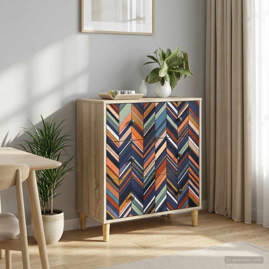 Ladekast OMMEN Geometrische print 66 x 36,5 x 75 cm Sonoma is nu te koop bij PeponiXL, paradijselijk wonen!