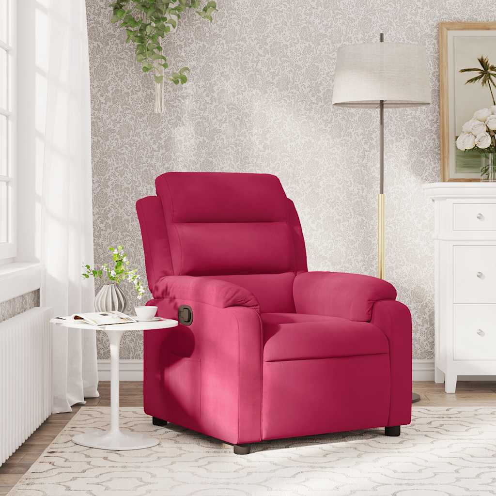 Fauteuil verstelbaar fluweel wijnrood is nu te koop bij PeponiXL, paradijselijk wonen!