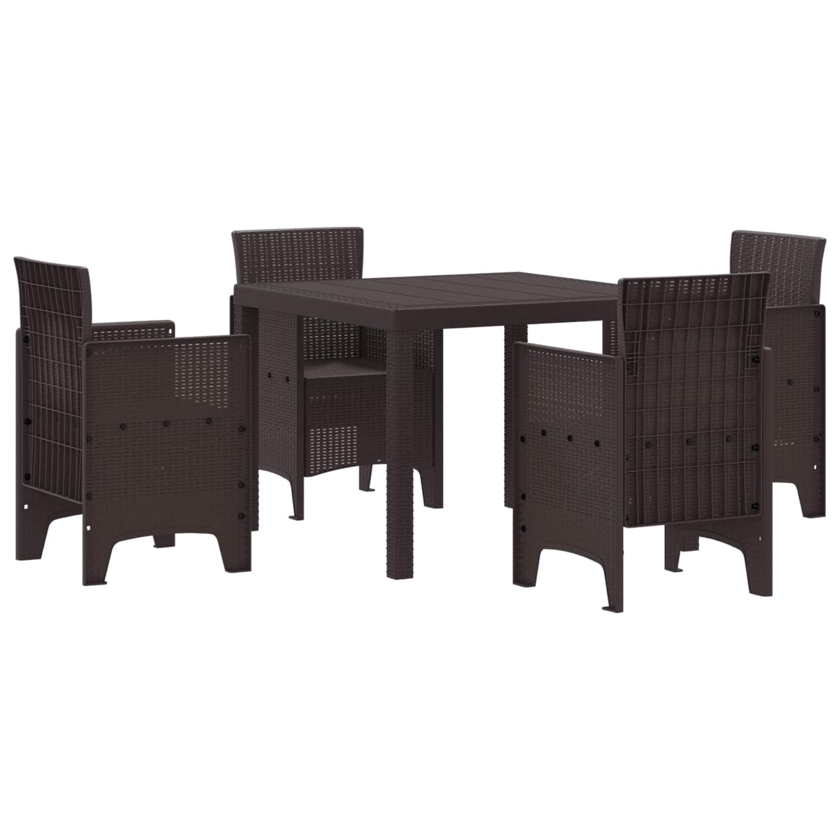 Tuin Eetset 5 pcs Bruin Polypropyleen is nu te koop bij PeponiXL, paradijselijk wonen!