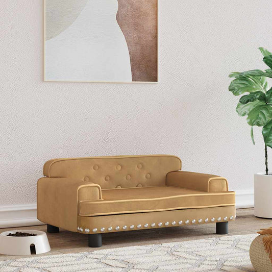 Hondenmand 70x45x30 cm fluweel bruin is nu te koop bij PeponiXL, paradijselijk wonen!