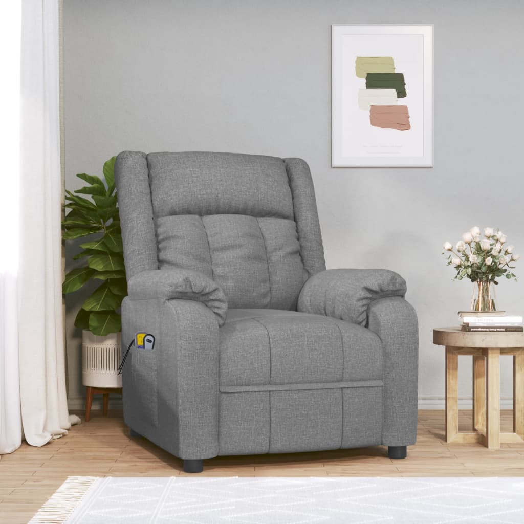 Massagestoel elektrisch stof lichtgrijs is nu te koop bij PeponiXL, paradijselijk wonen!