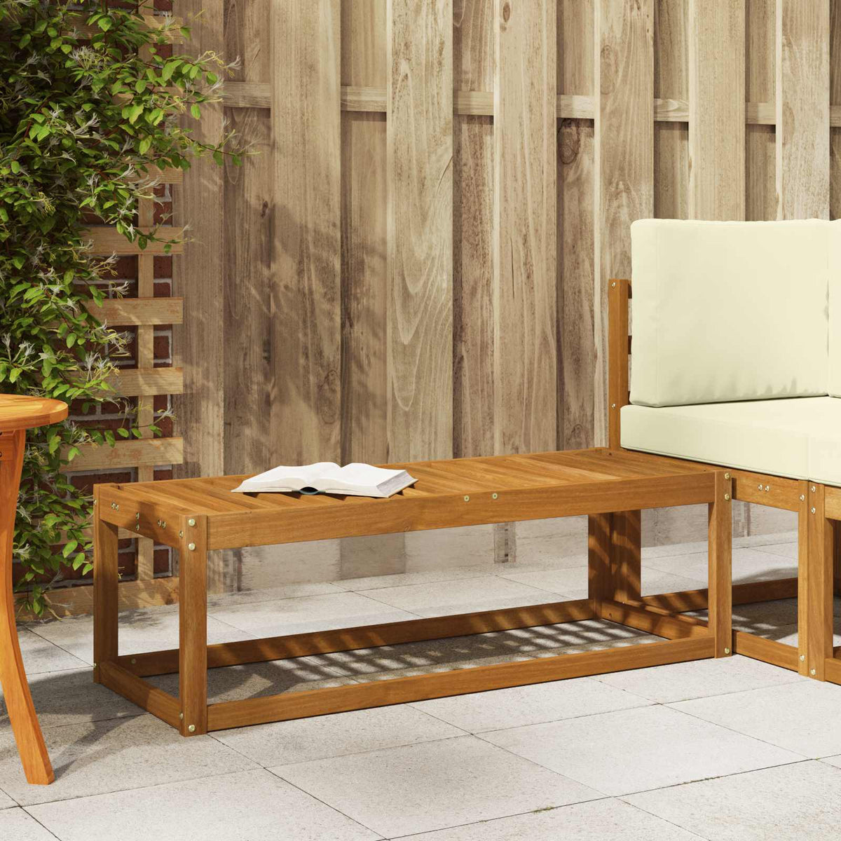 Buitenstoolbank Naturel 115 x 43 x 37 cm Massief Acaciahout is nu te koop bij PeponiXL, paradijselijk wonen!