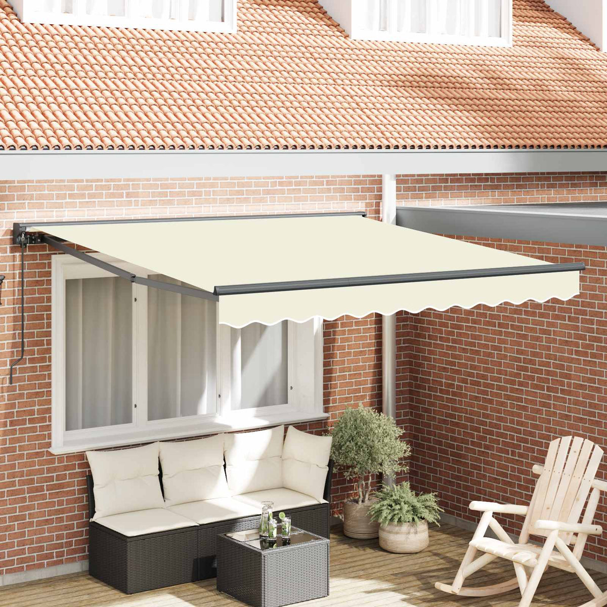 Zijde Frame Crème 300 x 250 cm Polyester met PU-coating is nu te koop bij PeponiXL, paradijselijk wonen!