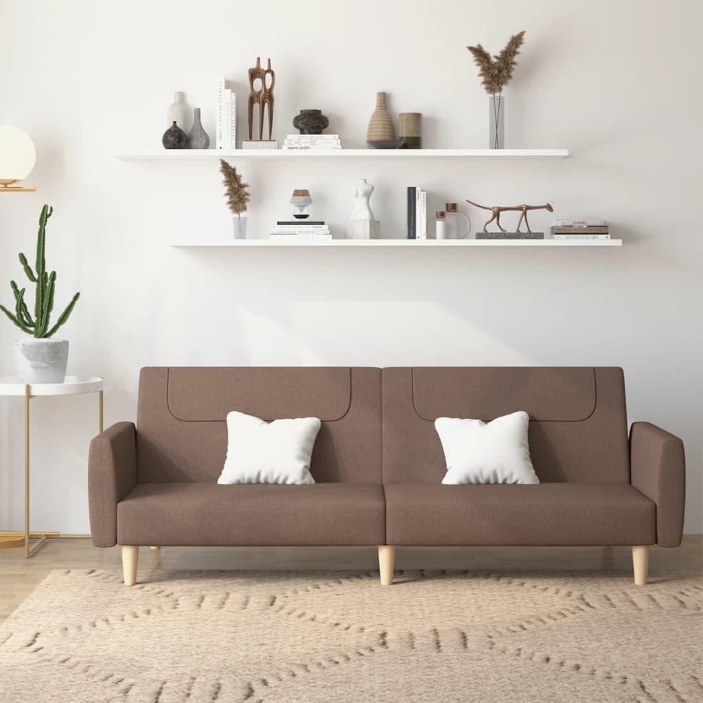 Slaapbank 2-zits stof taupe is nu te koop bij PeponiXL, paradijselijk wonen!