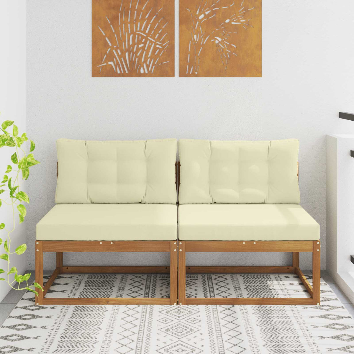 Buiten Midden Sofa met kussen 2 Stuk Naturel is nu te koop bij PeponiXL, paradijselijk wonen!