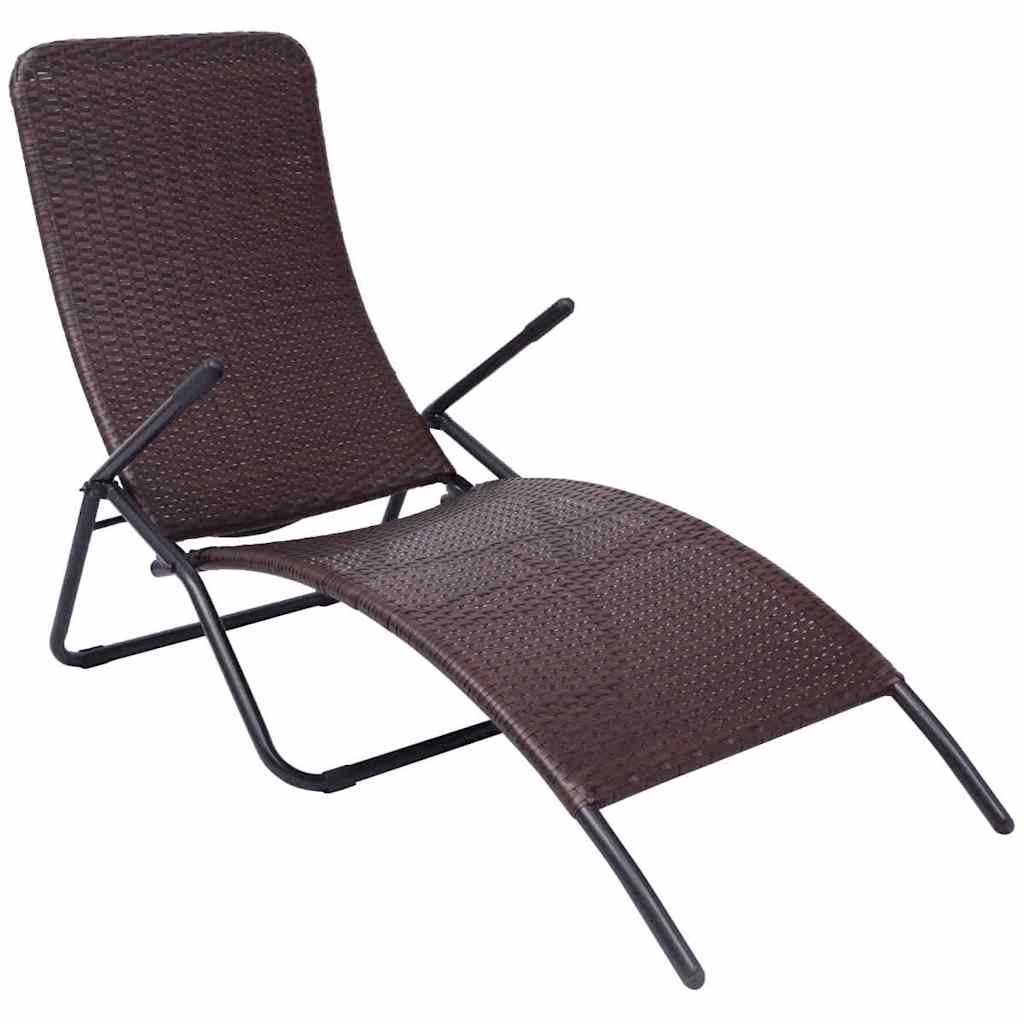 Inklapbaar ligbed poly rattan bruin is nu te koop bij PeponiXL, paradijselijk wonen!
