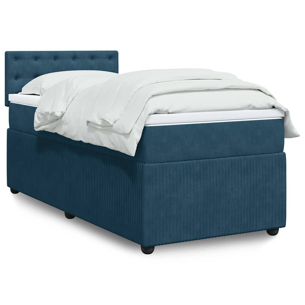 Boxspring met matras fluweel blauw 90x200 cm is nu te koop bij PeponiXL, paradijselijk wonen!