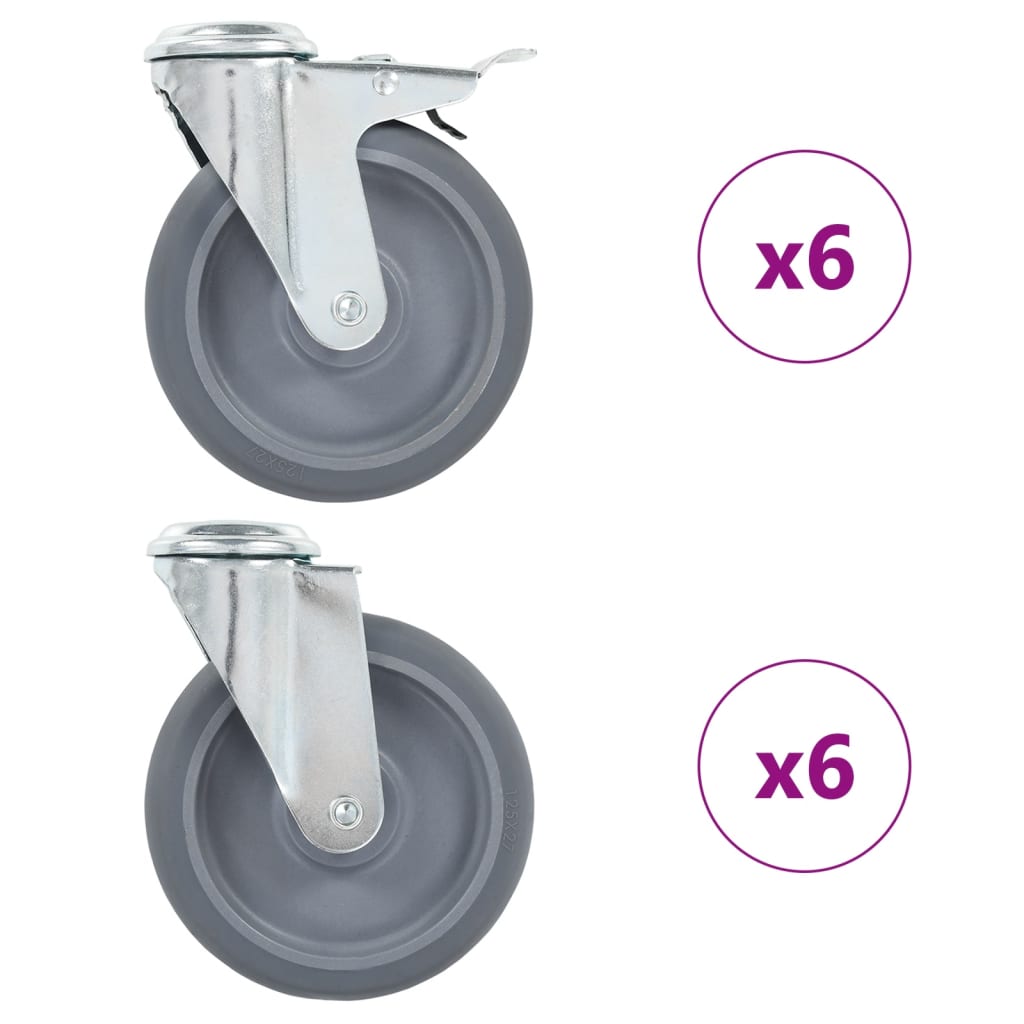 12 st Zwenkwielen met boutgaten 125 mm is nu te koop bij PeponiXL, paradijselijk wonen!
