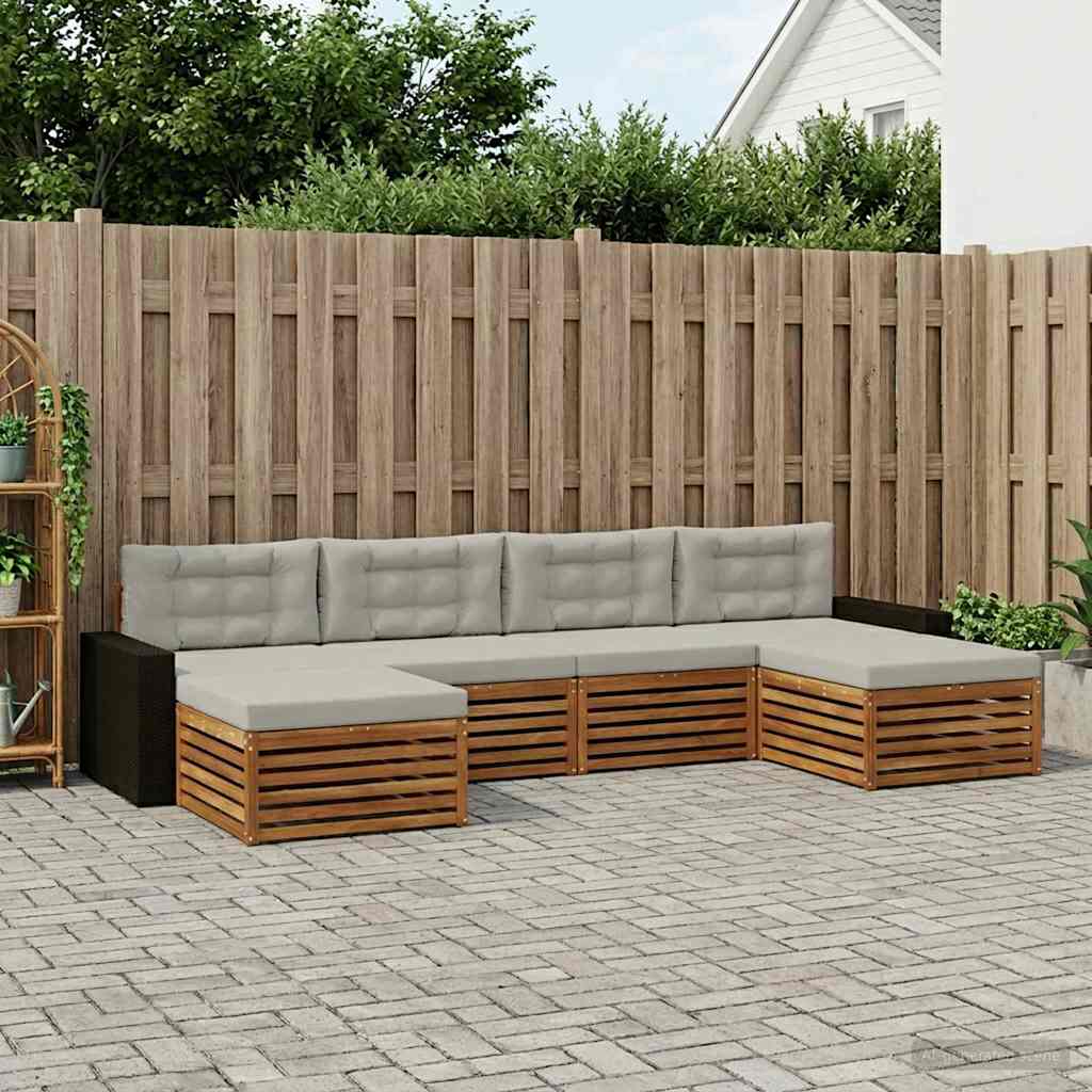 Sofa-Sets met kussen 6 pcs Massief Acaciahout is nu te koop bij PeponiXL, paradijselijk wonen!