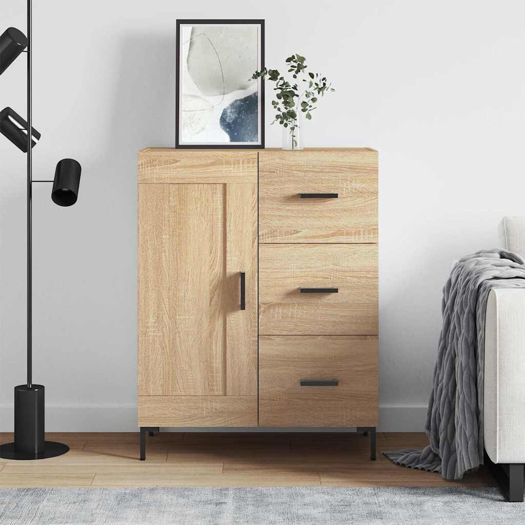 Dressoir 69,5x34x90 cm bewerkt hout sonoma eikenkleurig is nu te koop bij PeponiXL, paradijselijk wonen!