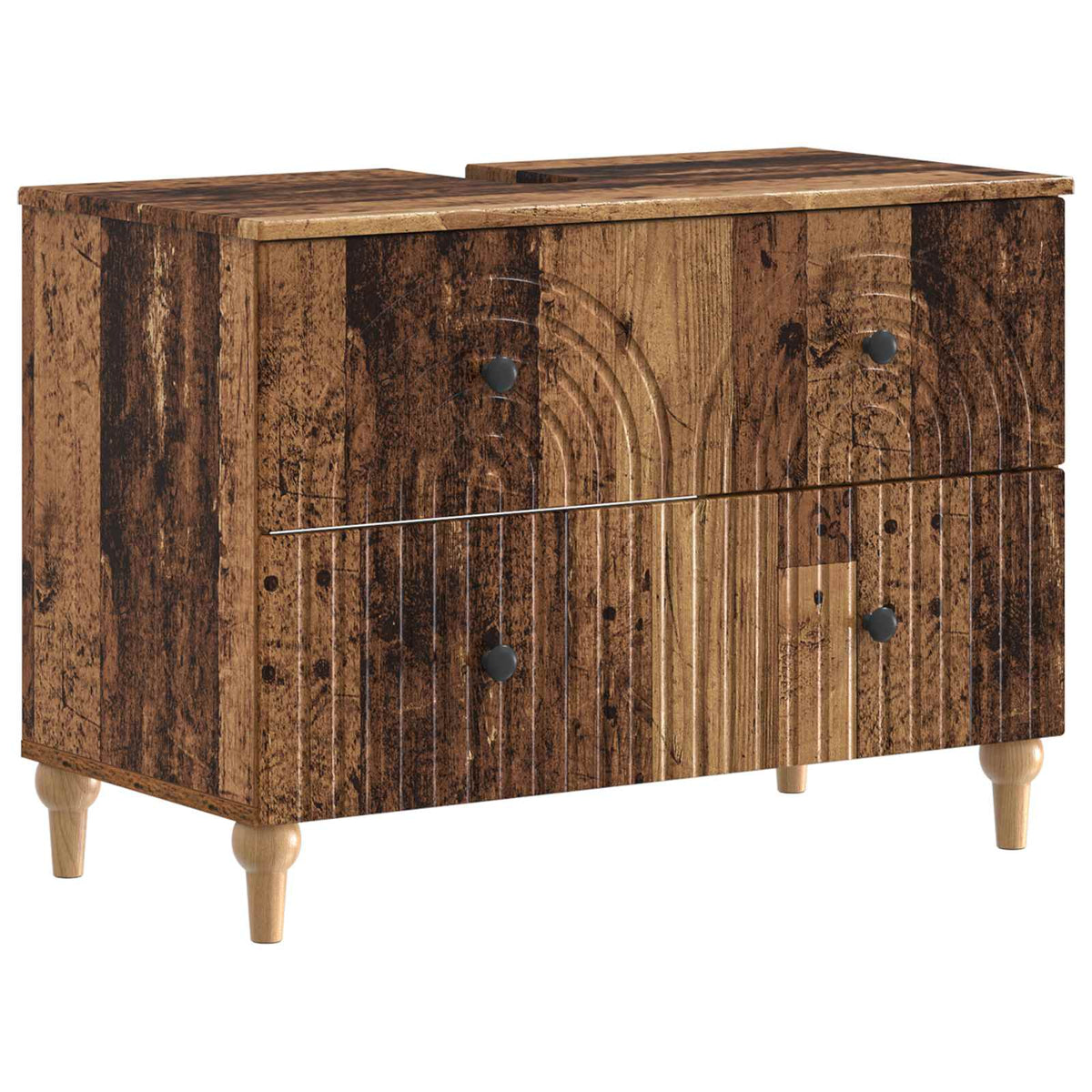 Badkamer wastafelkast ALKMAAR Oud hout 82 x 41 x 59 cm is nu te koop bij PeponiXL, paradijselijk wonen!