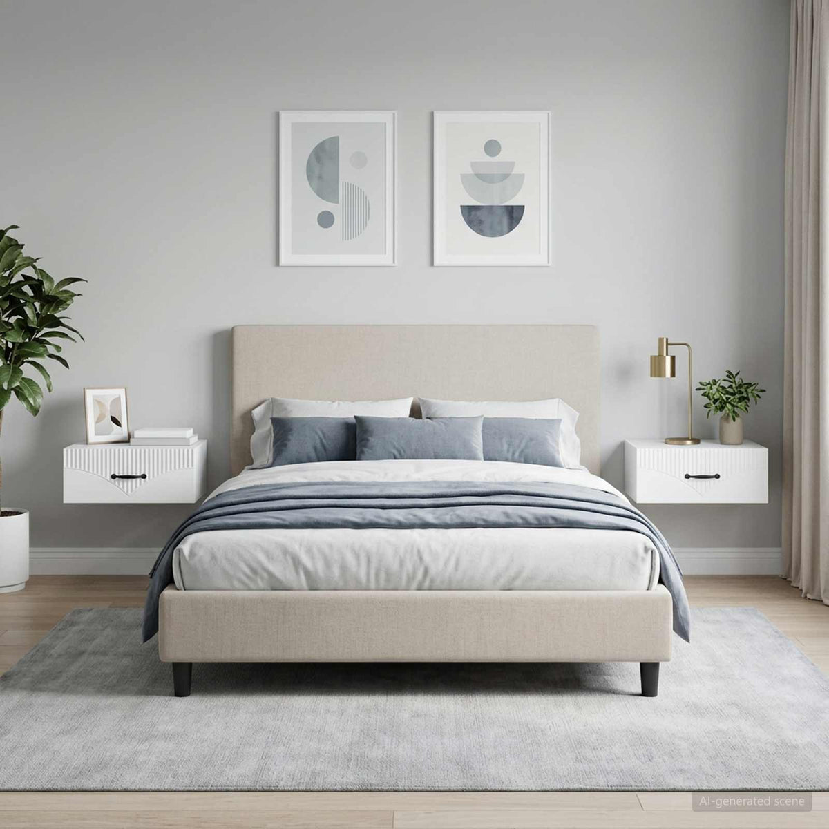 Wandbeugel Bedkast 2 pcs Wit 49 x 34,5 x 20 cm Bewerkt hout is nu te koop bij PeponiXL, paradijselijk wonen!