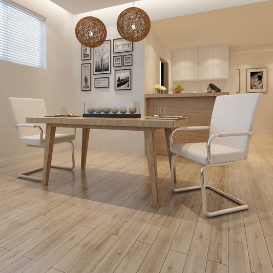 Eetkamerstoelen 2 st kunstleer wit is nu te koop bij PeponiXL, paradijselijk wonen!