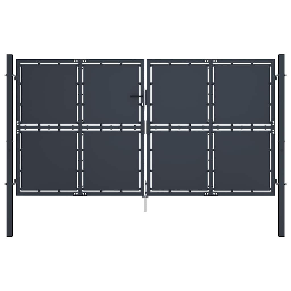 Tuinpoort staal 300x125 cm antraciet is nu te koop bij PeponiXL, paradijselijk wonen!