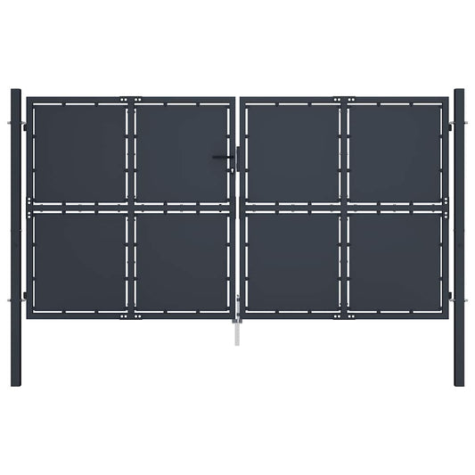 Tuinpoort staal 300x125 cm antraciet is nu te koop bij PeponiXL, paradijselijk wonen!