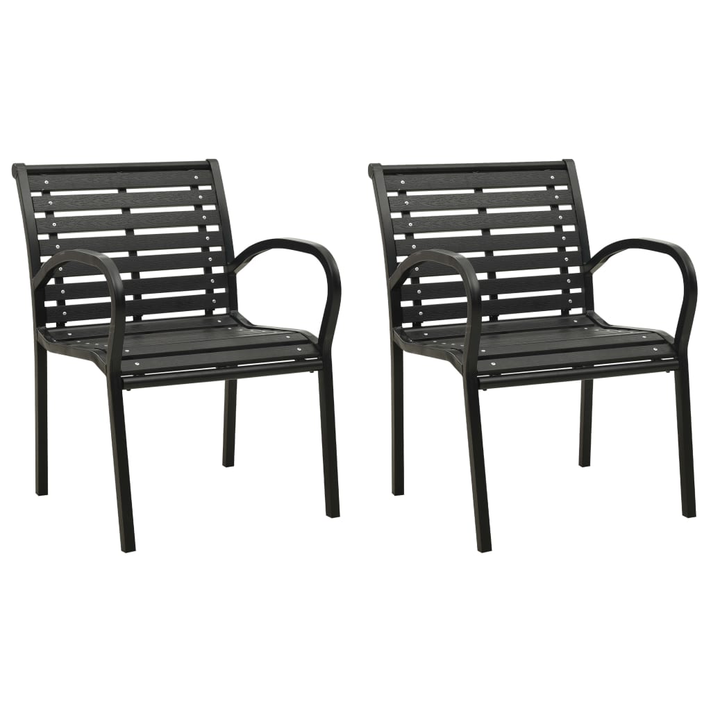 Tuinstoelen 2 st staal en HKC zwart is nu te koop bij PeponiXL, paradijselijk wonen!