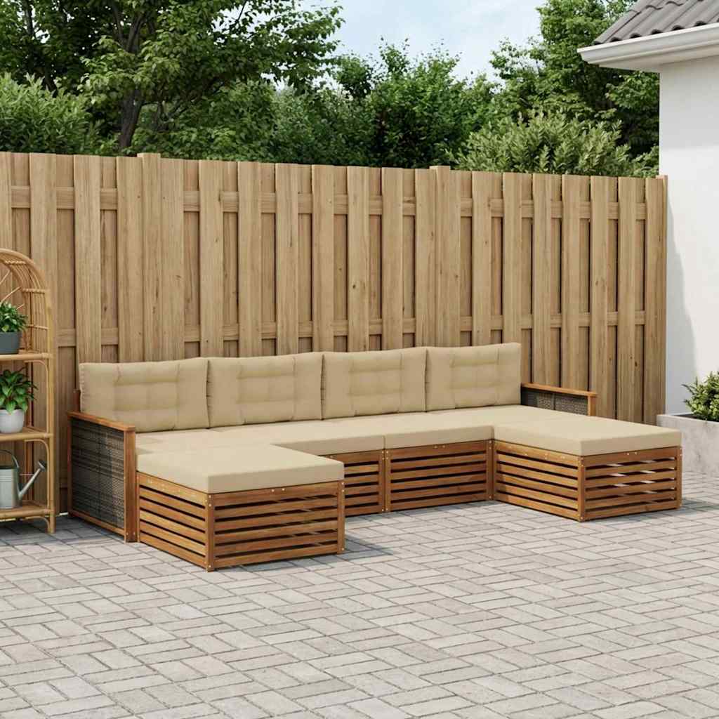 Sofa-Sets met kussen 6 pcs Massief Acaciahout is nu te koop bij PeponiXL, paradijselijk wonen!