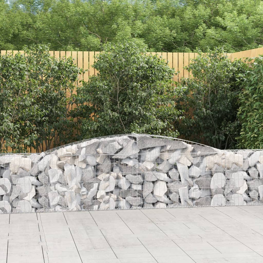 Schanskorven 7 st gewelfd 400x30x60/80 cm ijzer is nu te koop bij PeponiXL, paradijselijk wonen!