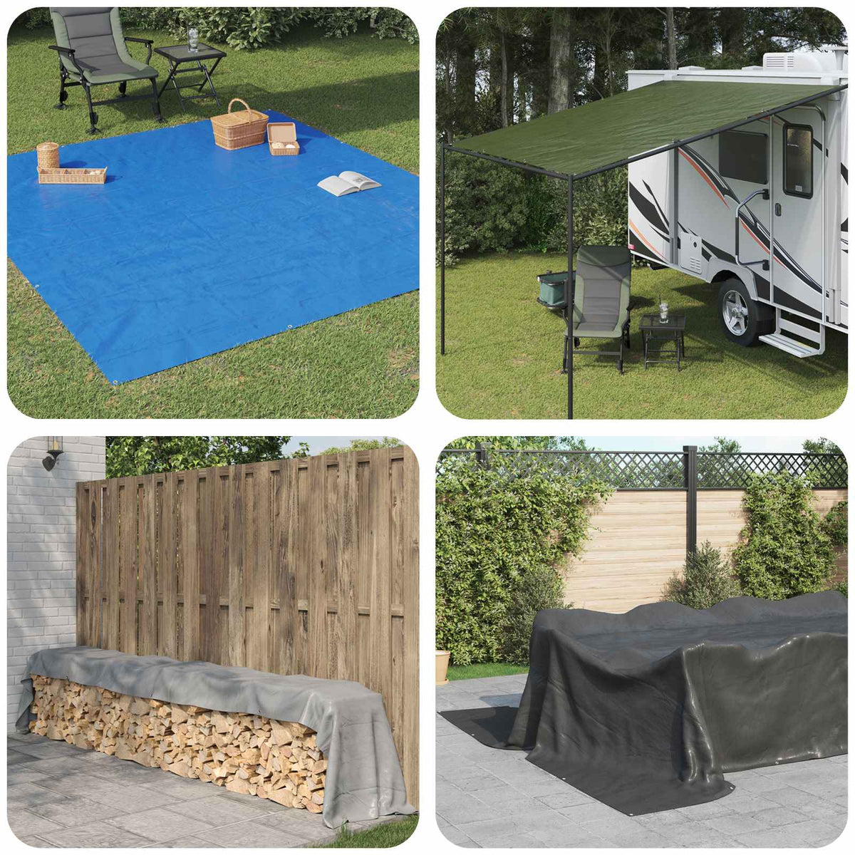 Zeil met Oogjes Antraciet Grijs 6 x 12 m 180 g / m² PE is nu te koop bij PeponiXL, paradijselijk wonen!