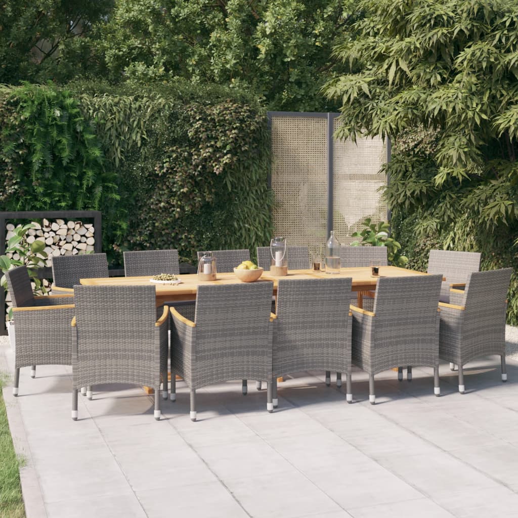 13-delige Tuinset met kussen grijs is nu te koop bij PeponiXL, paradijselijk wonen!