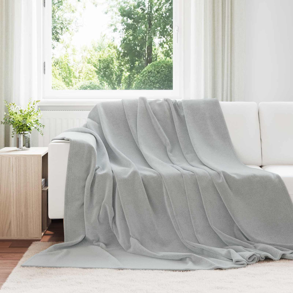 Gooi Deken Grijs 240 x 270 cm Fleece is nu te koop bij PeponiXL, paradijselijk wonen!