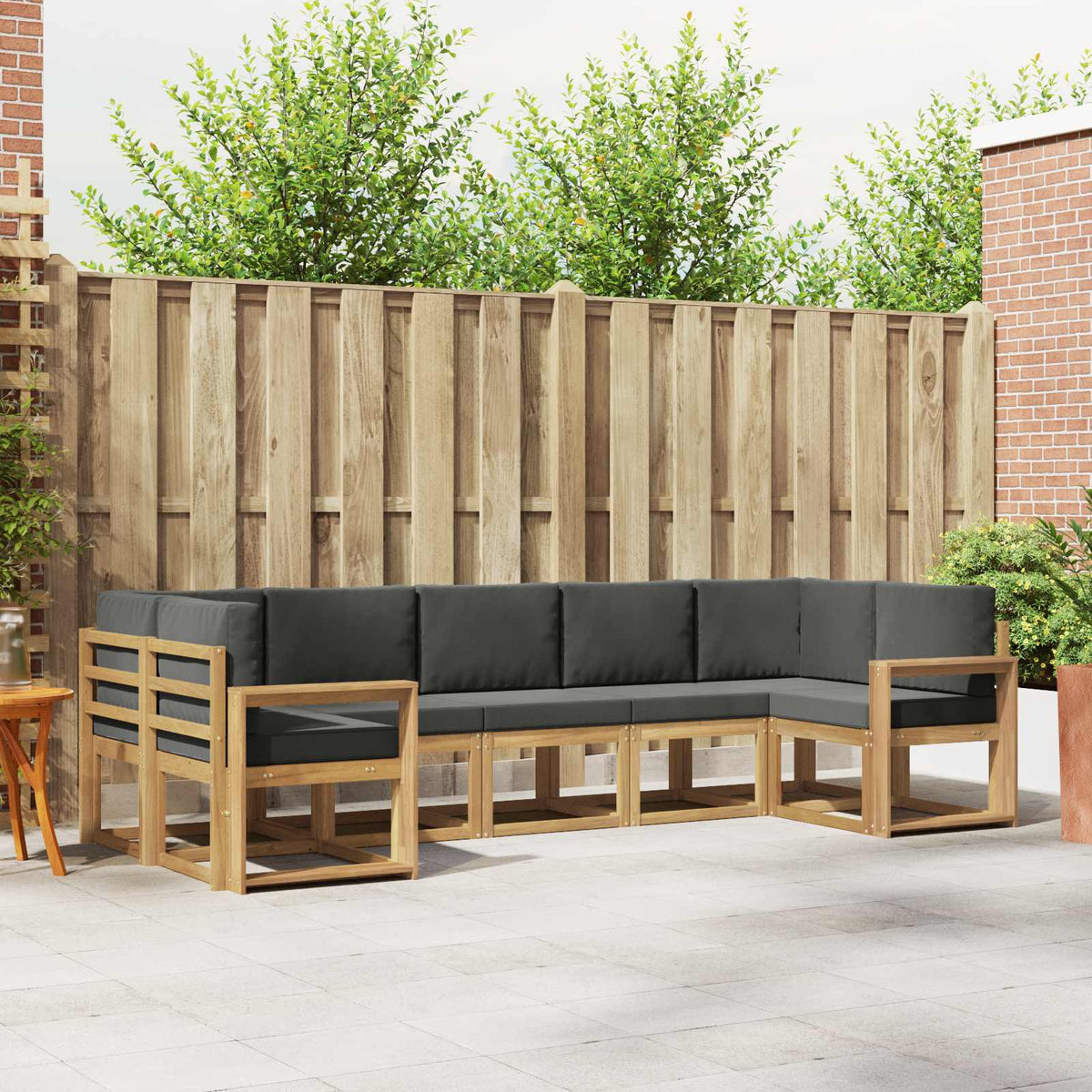 Buiten bankenset met kussen 7 pcs Wit en antracietkleurig is nu te koop bij PeponiXL, paradijselijk wonen!