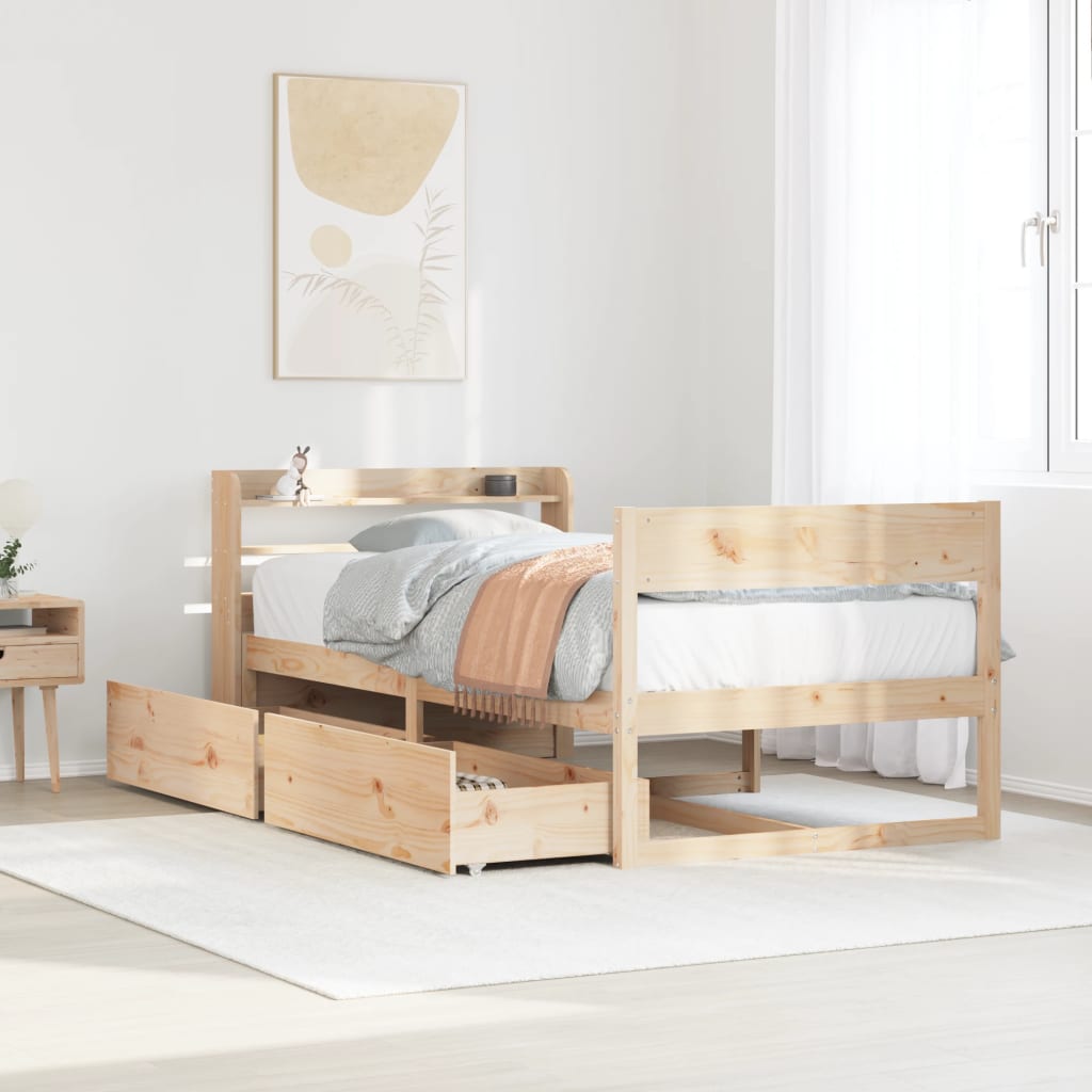 Bedframe zonder matras massief grenenhout 90x190 cm is nu te koop bij PeponiXL, paradijselijk wonen!
