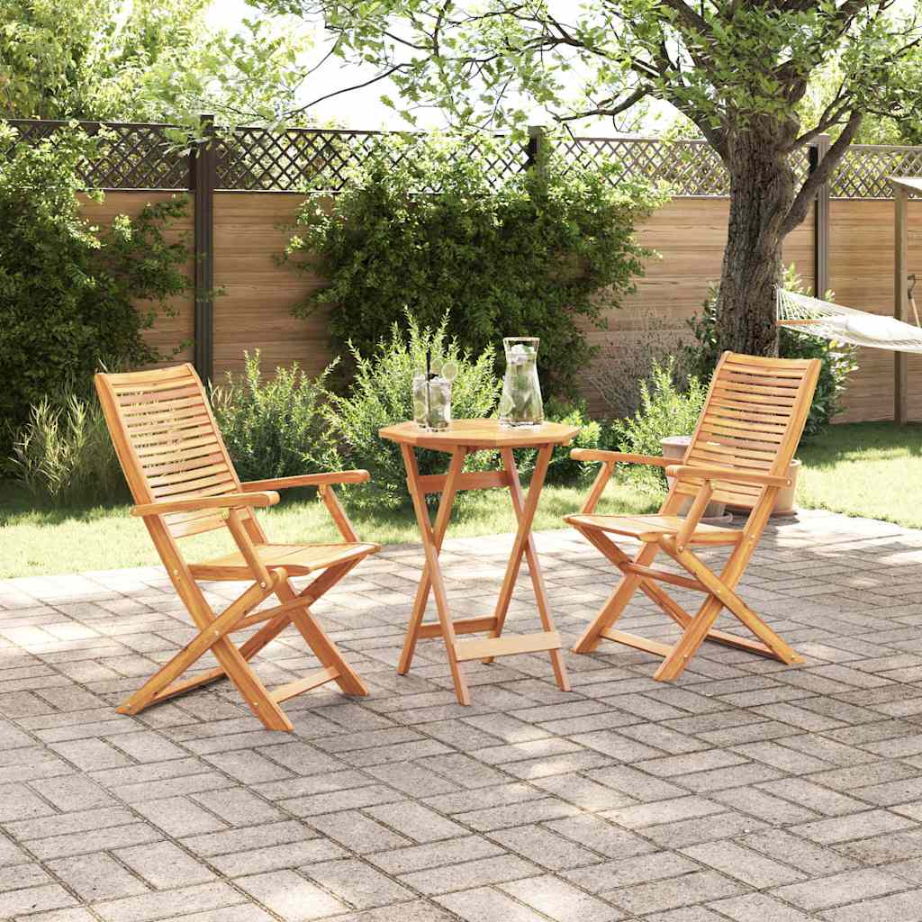 Vouw Bistro Set 3 pcs Bruin Massief Acaciahout is nu te koop bij PeponiXL, paradijselijk wonen!