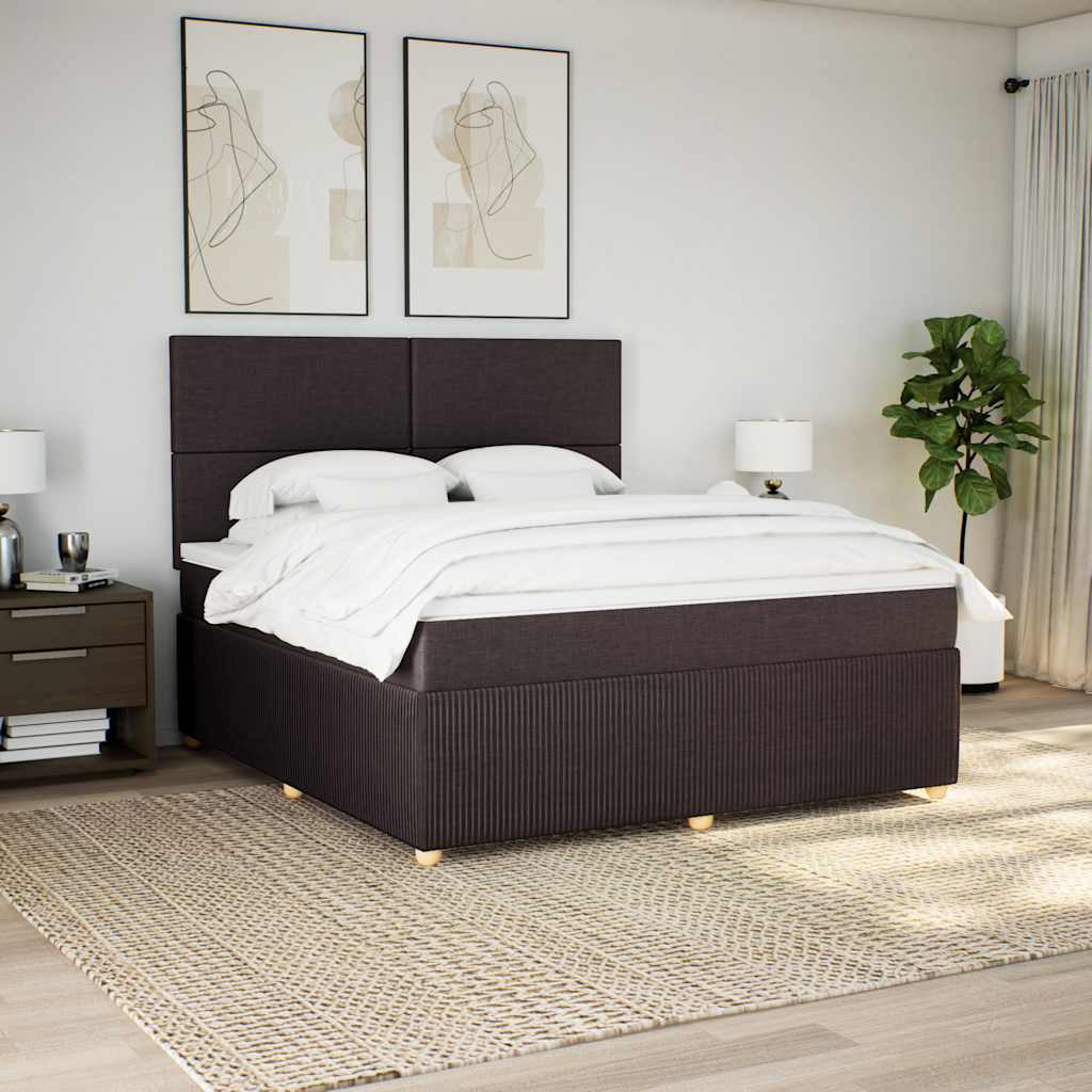 Boxspring met matras stof donkerbruin 180x200 cm is nu te koop bij PeponiXL, paradijselijk wonen!