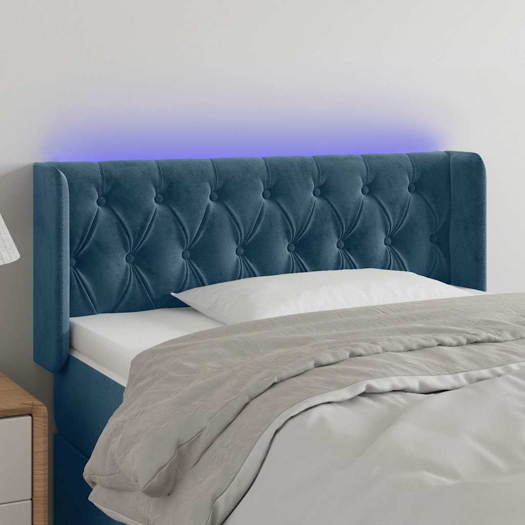 Hoofdbord LED 93x16x78/88 cm fluweel blauw is nu te koop bij PeponiXL, paradijselijk wonen!