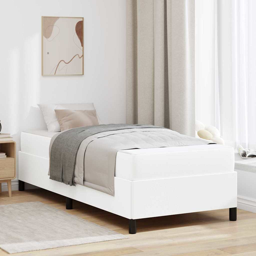 Bedframe met matras Wit 90 x 190 cm Stof is nu te koop bij PeponiXL, paradijselijk wonen!