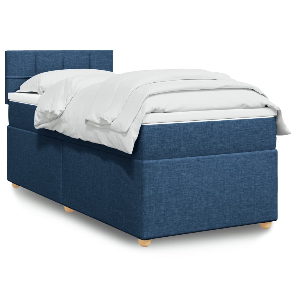 Boxspring met matras stof blauw 100x200 cm is nu te koop bij PeponiXL, paradijselijk wonen!