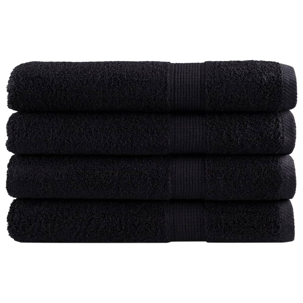 Handdoeken SOLUND 4 st 600 g/m² 100x200 cm zwart is nu te koop bij PeponiXL, paradijselijk wonen!