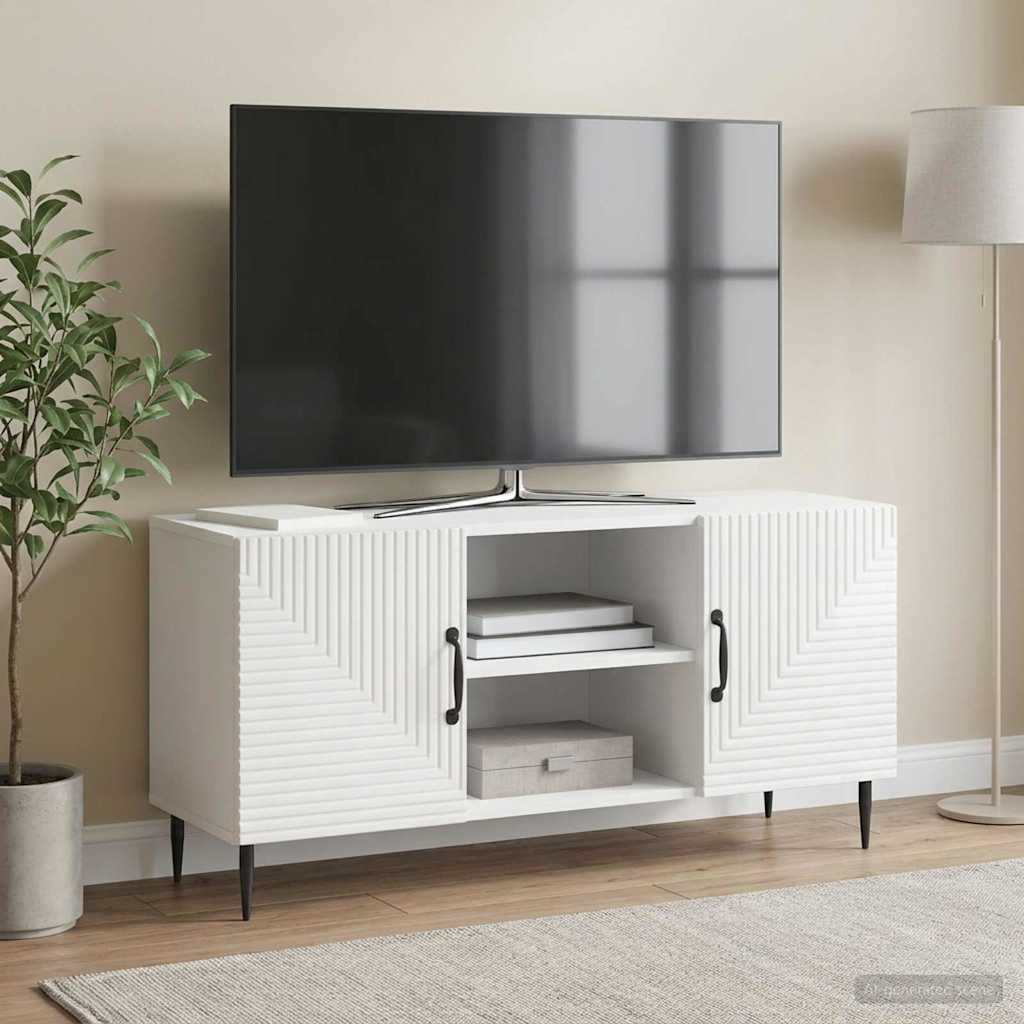 TV-kast Hoogglans Wit 102 x 34,5 x 50 cm Bewerkt hout is nu te koop bij PeponiXL, paradijselijk wonen!