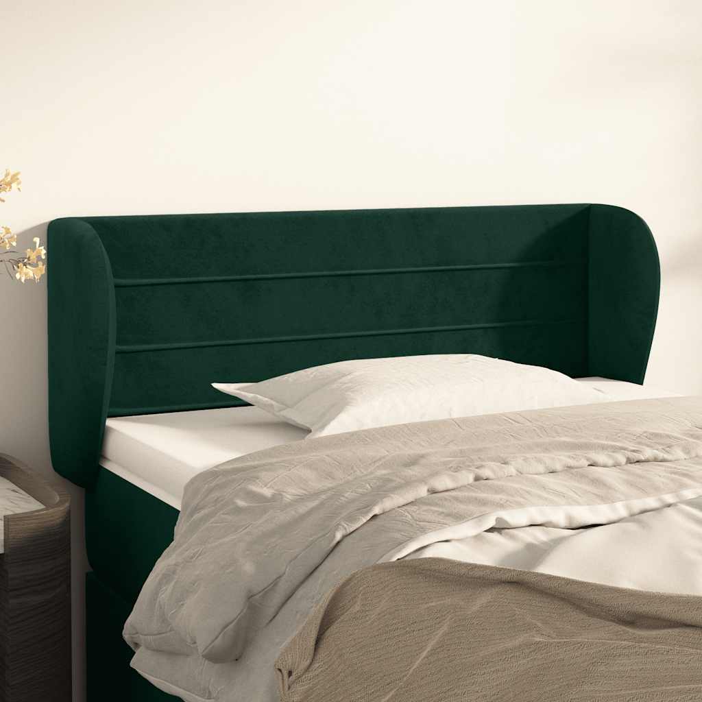 Hoofdbord met randen 103x23x78/88 cm fluweel donkergroen is nu te koop bij PeponiXL, paradijselijk wonen!