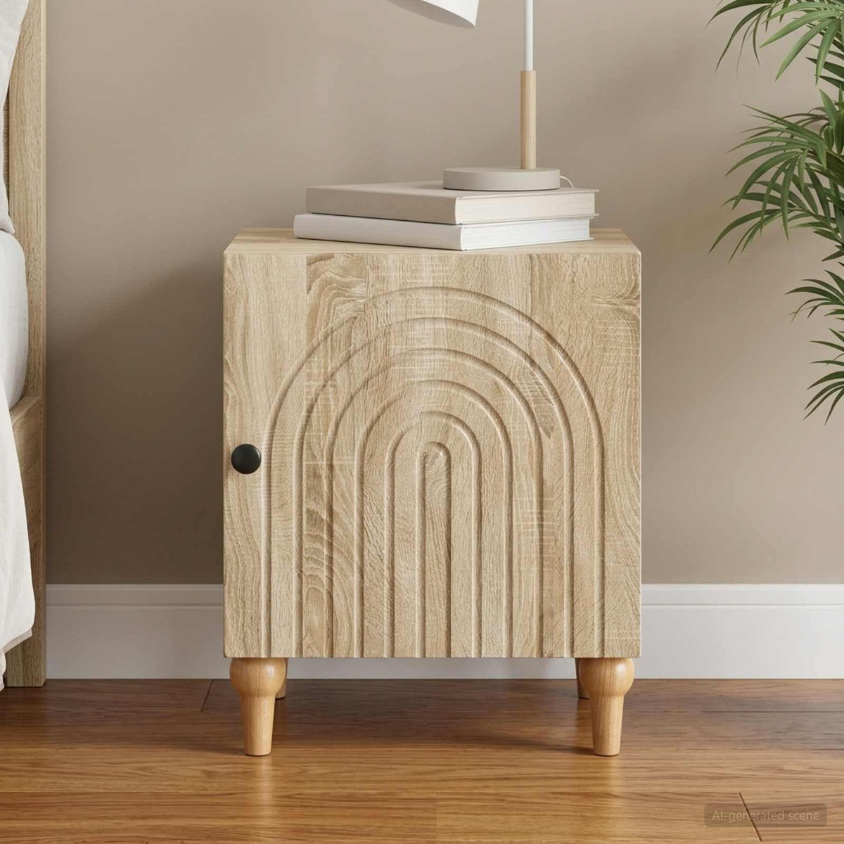 Nachtkastje Sonoma Eiken 43 x 34,5 x 50 cm Bewerkt hout is nu te koop bij PeponiXL, paradijselijk wonen!