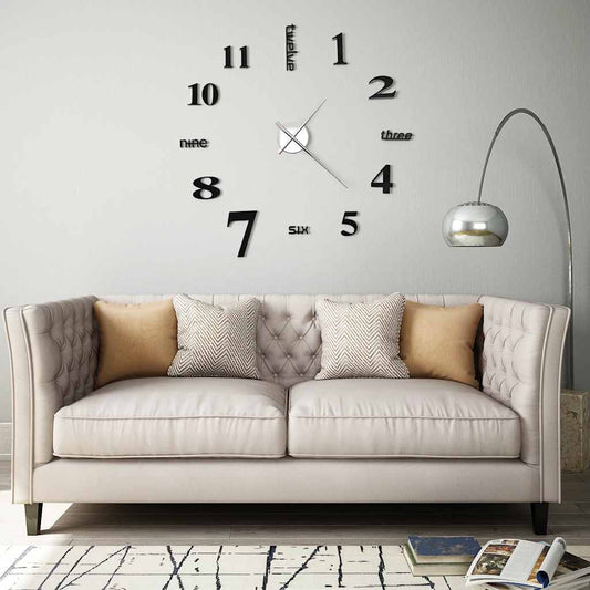 3D-wandklok 100 cm XXL modern zwart is nu te koop bij PeponiXL, paradijselijk wonen!