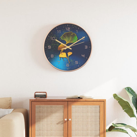 Wandklok Ø29,5 cm polystyreen en glas goudkleurig en blauw is nu te koop bij PeponiXL, paradijselijk wonen!
